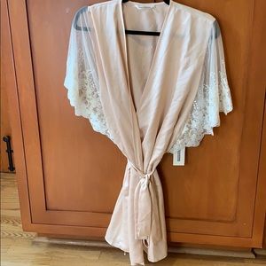 Blush and lace robe